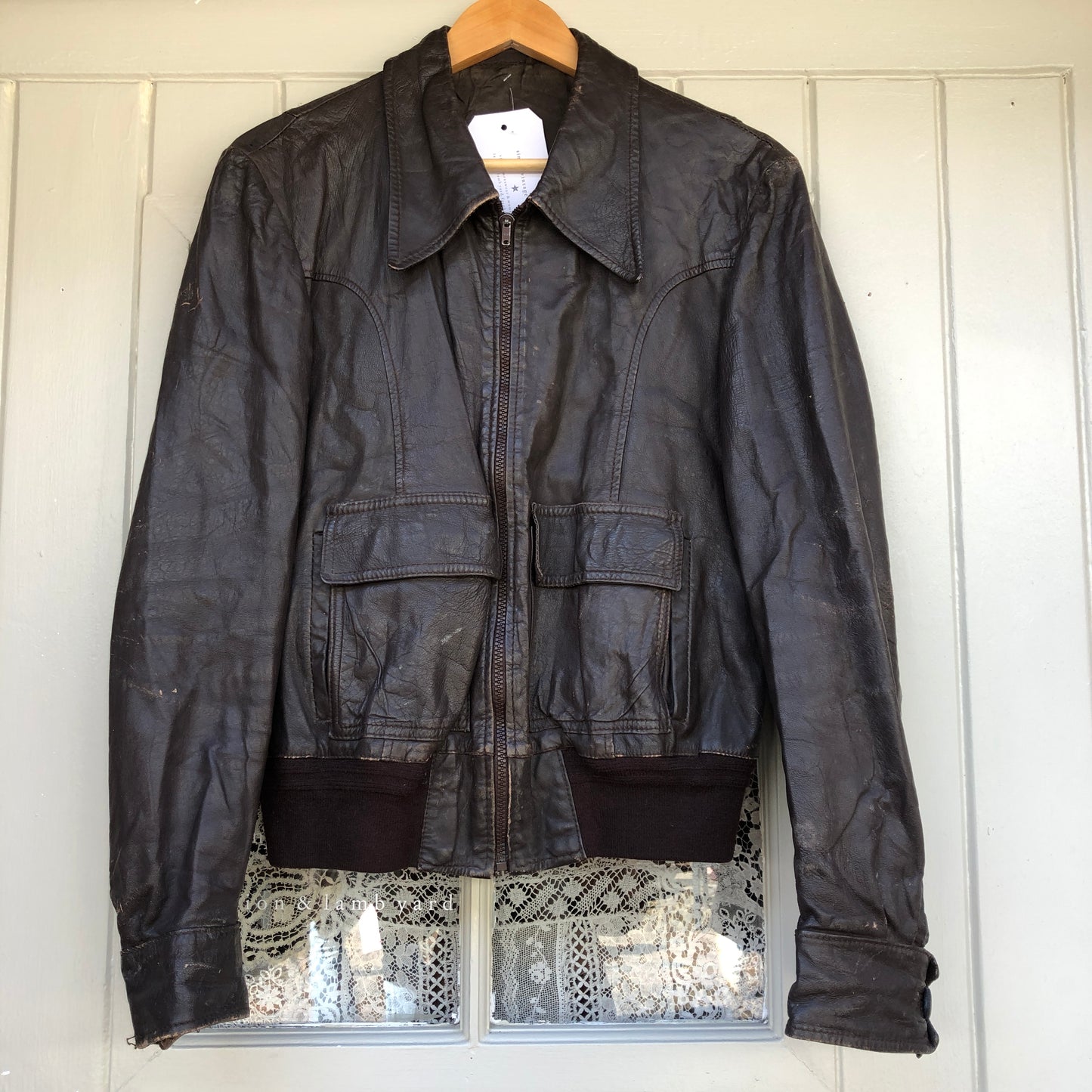 1970s Dark Brown Leather Bomber Jacket