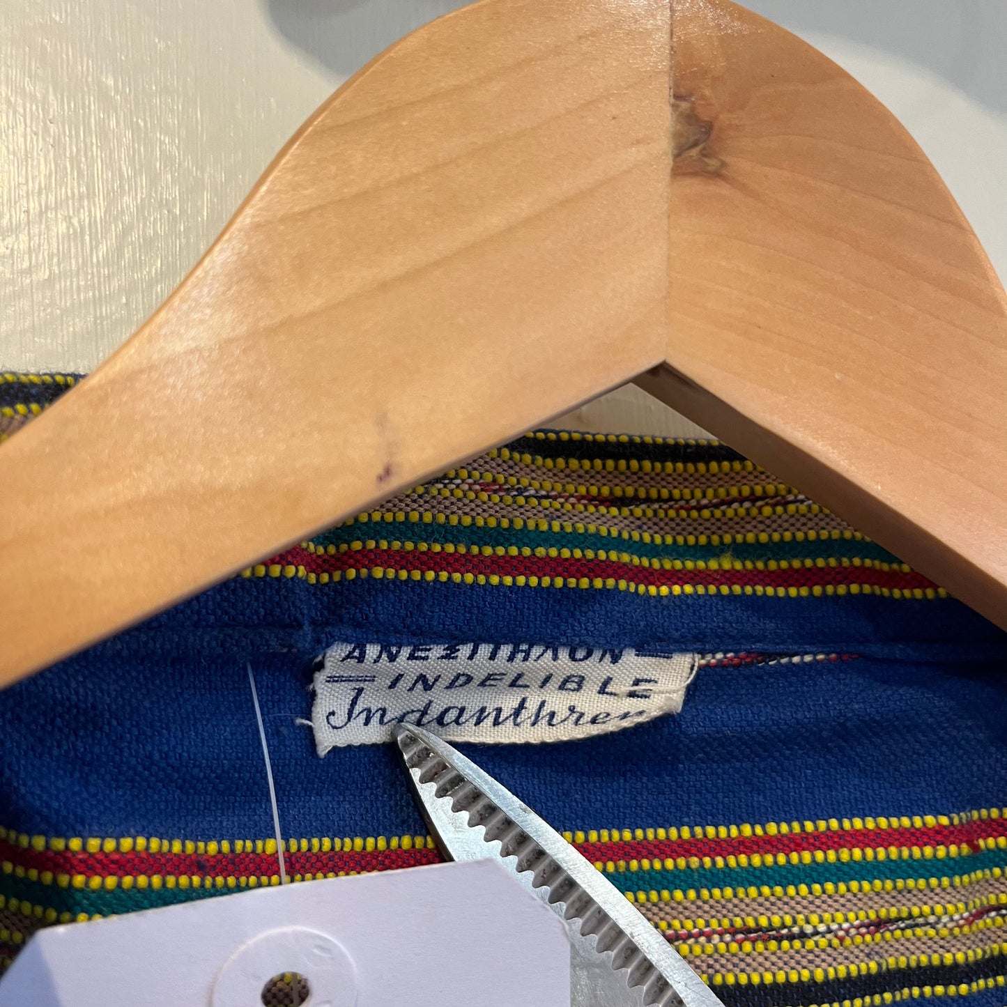 1970s Greek Cotton Striped Smock Zip Shirt