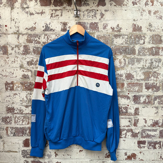 1980s Blue Espirit Zip Track Top Jumper