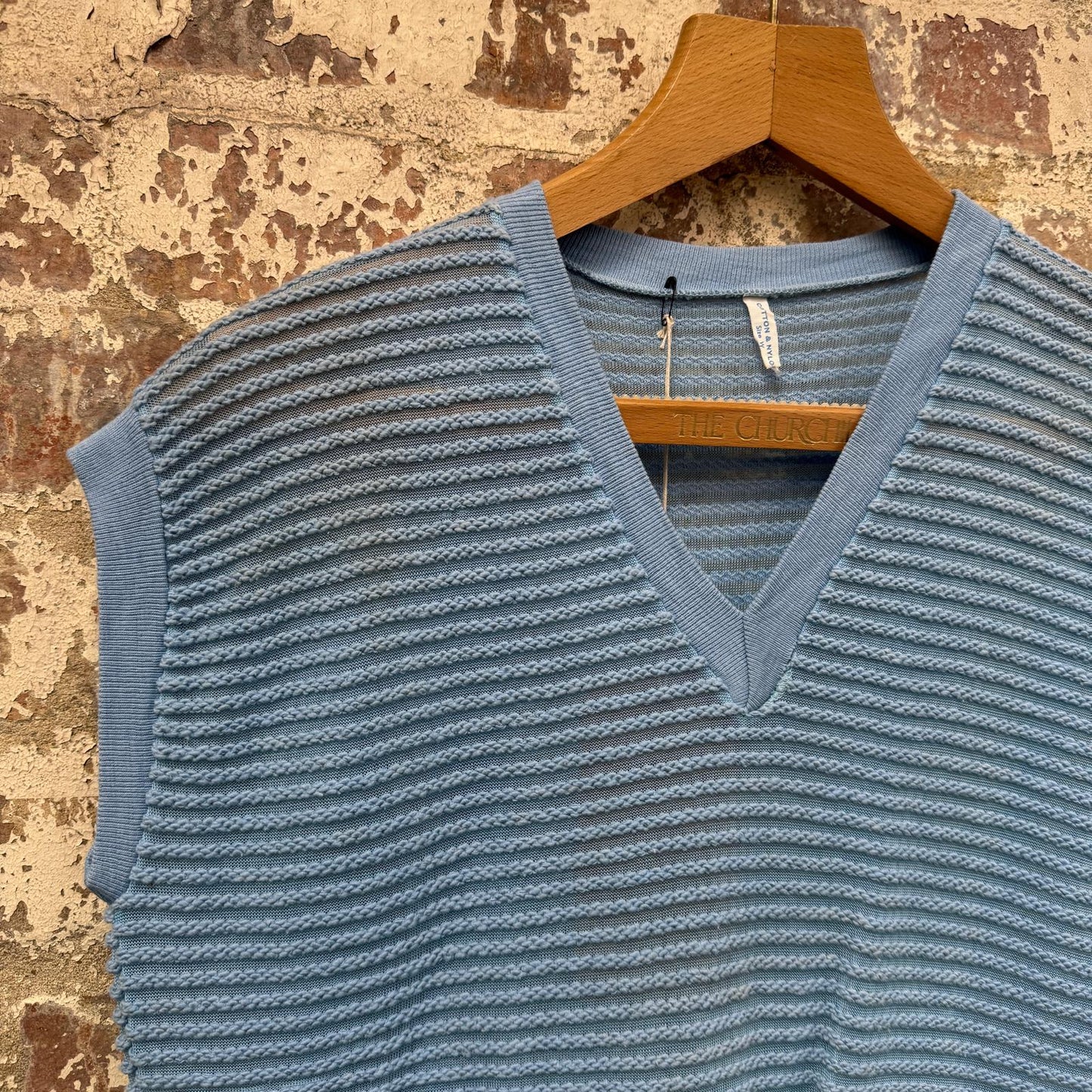 1970s Baby Blue Unusual Tank Top Vest