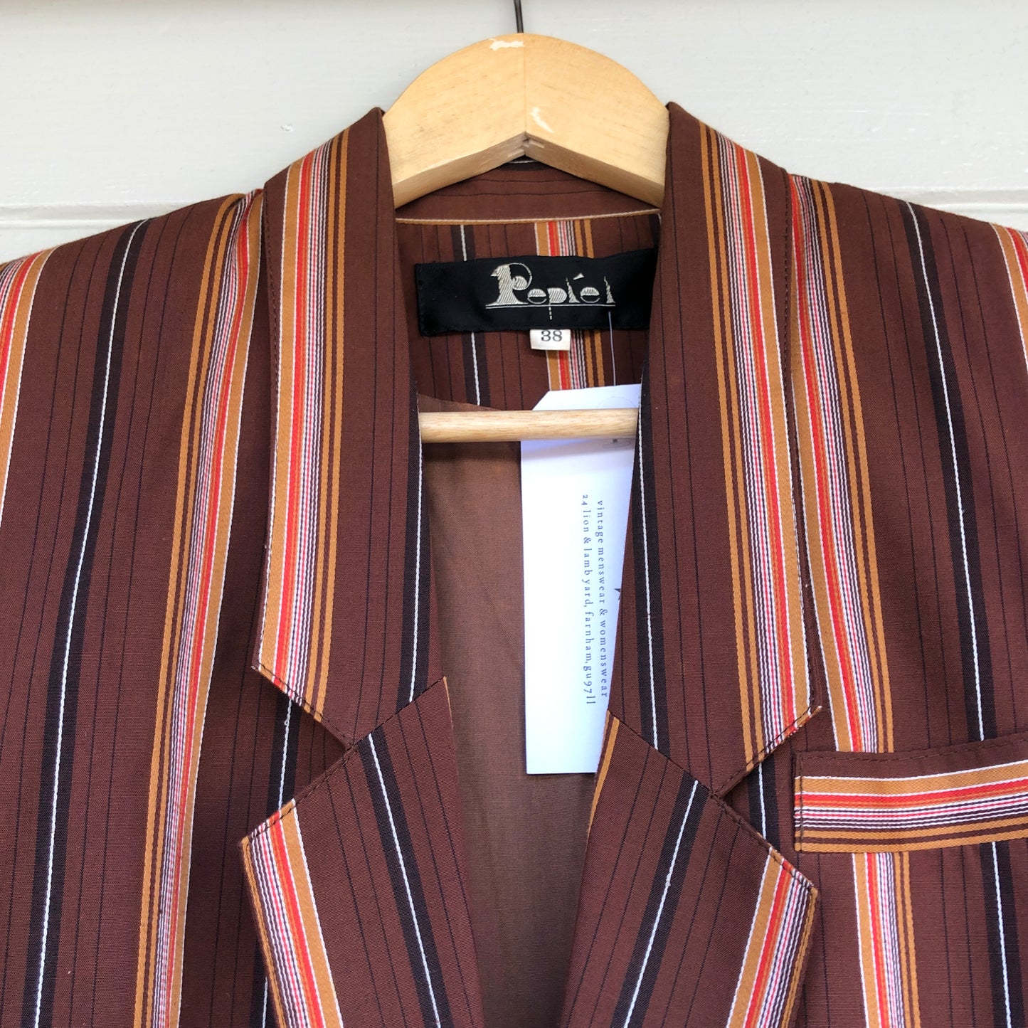 1970s Brown Striped Blazer Jacket