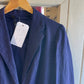 Vintage 70s/80s Navy Blue Linen Open Blazer Jacket