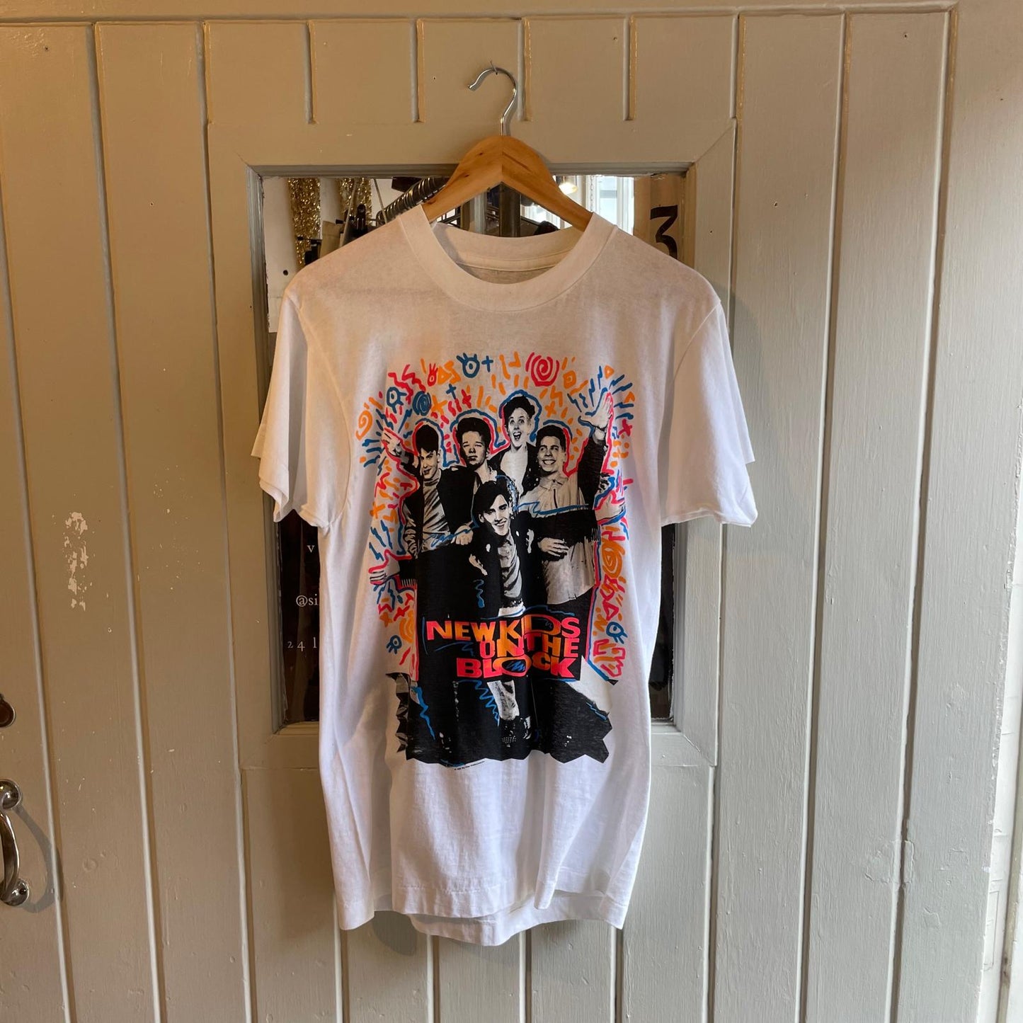 1980s White New Kids on the Block Graphic T-shirt