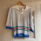 1970s White Stripe Towelling Open Collar St Michaels Shirt