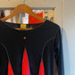 2000s Y2K Long Sleeve Black Graphic Top