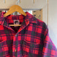 1980s Red and Purple Buffalo Work Flannel Overshirt