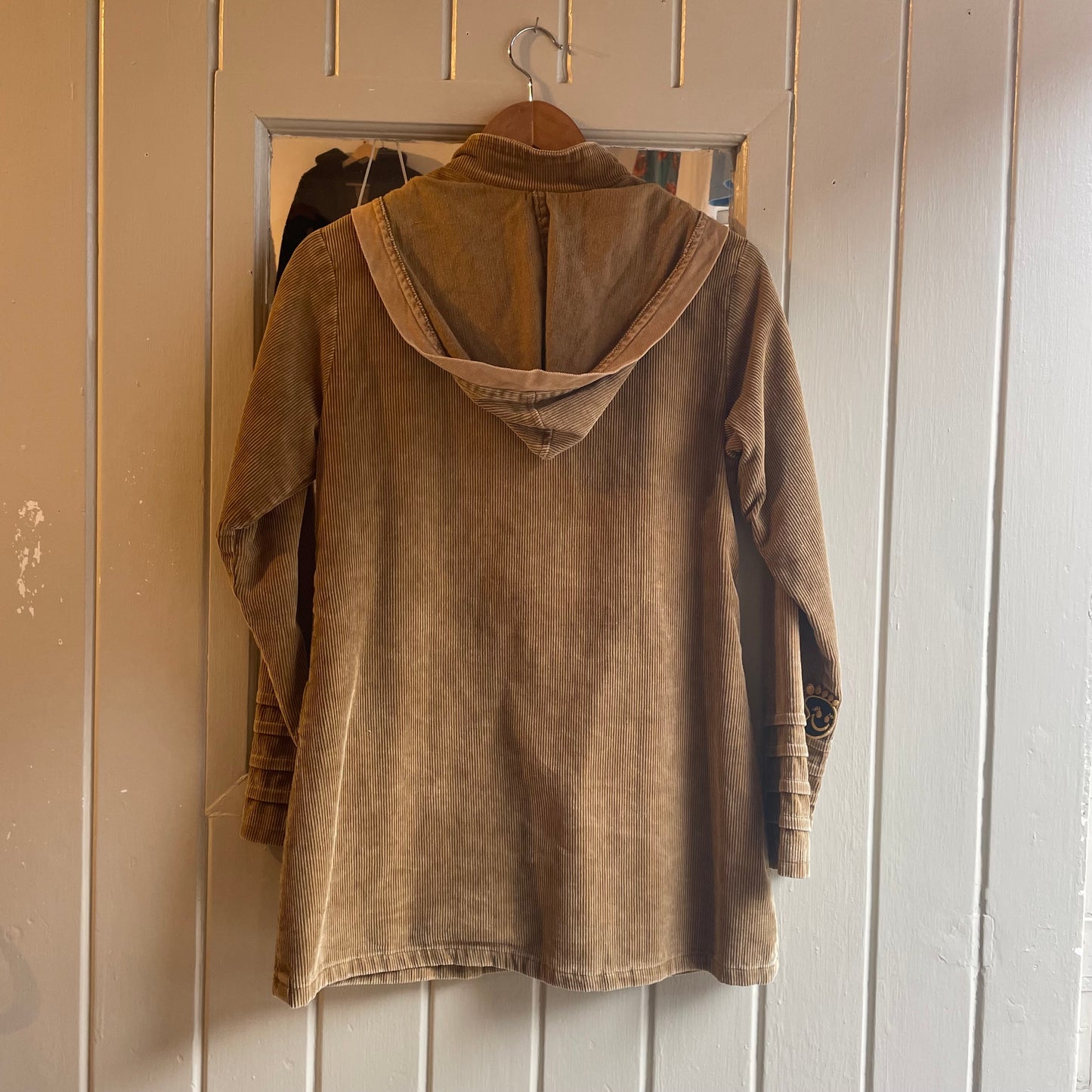 1990s Beige Corduroy Hooded Jacket