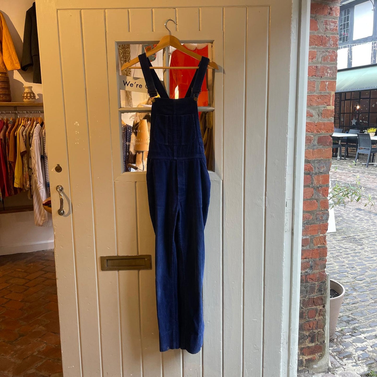 1970s Navy Blue Corduroy Dungarees Overalls