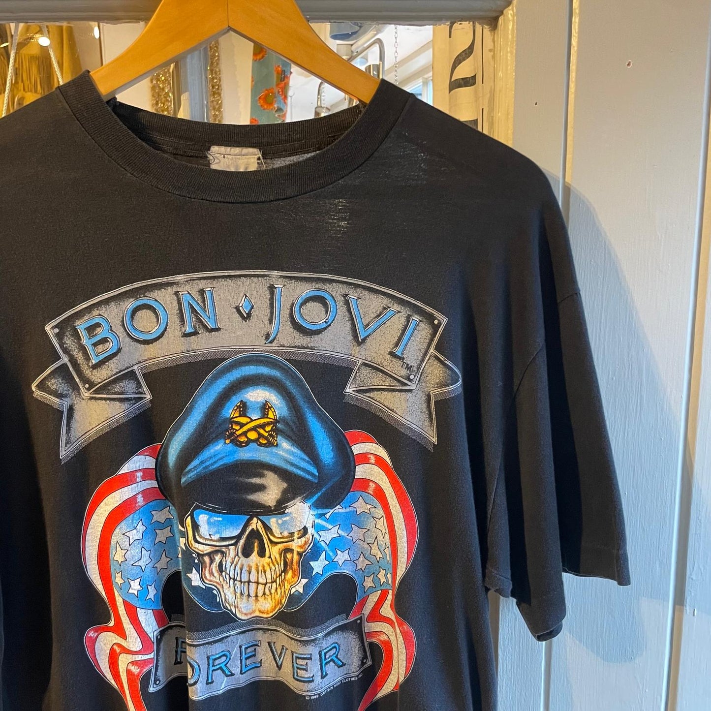 1980s 1989 Black 'Bon Jovi' Band Graphic T-shirt