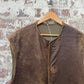 1940s British Military Leather Jerkin Gilet Jacket