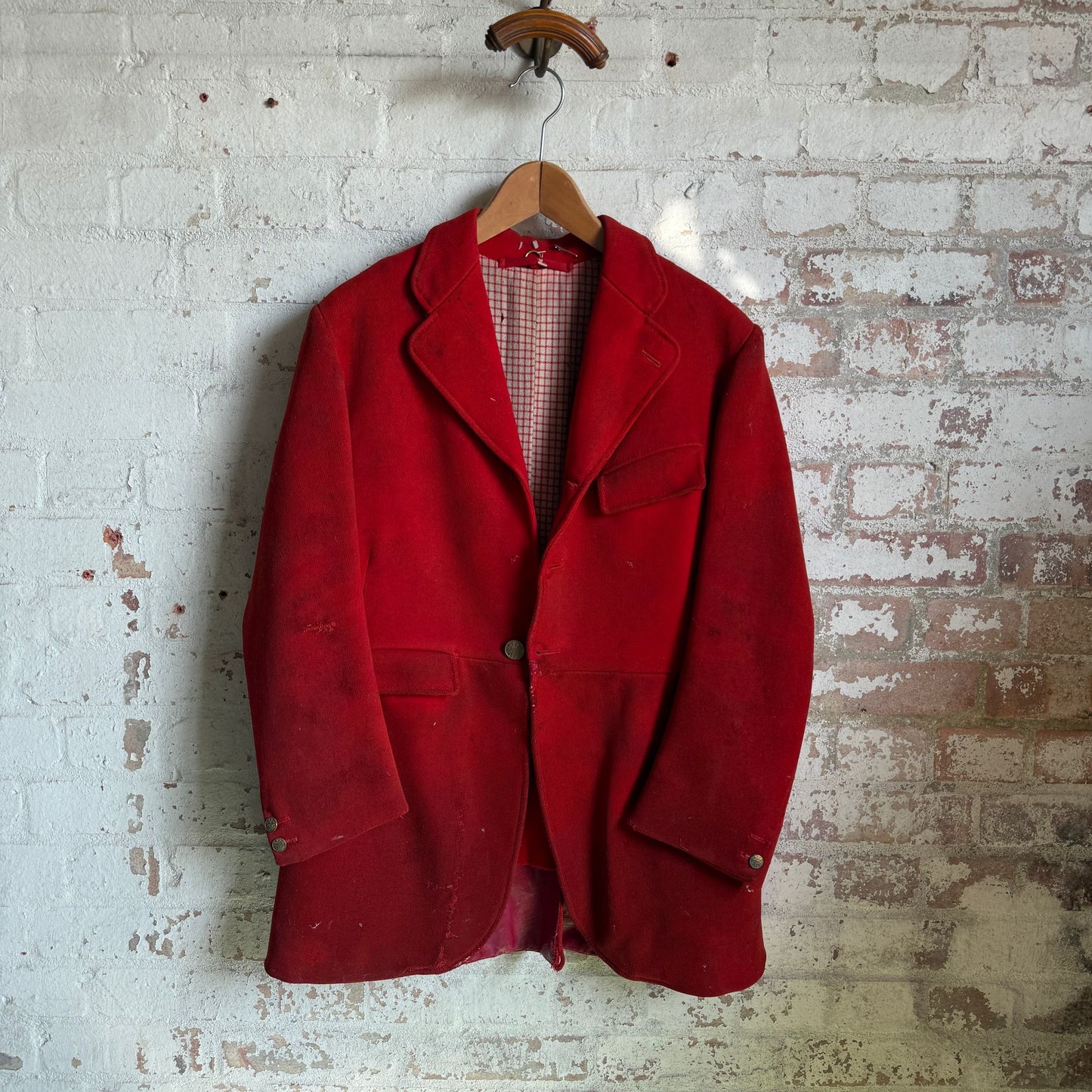 1940s Red Hunting Tailored Suit Blazer Jacket