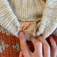 1970s Cream Knitted Patterned Turtle-Neck Dress