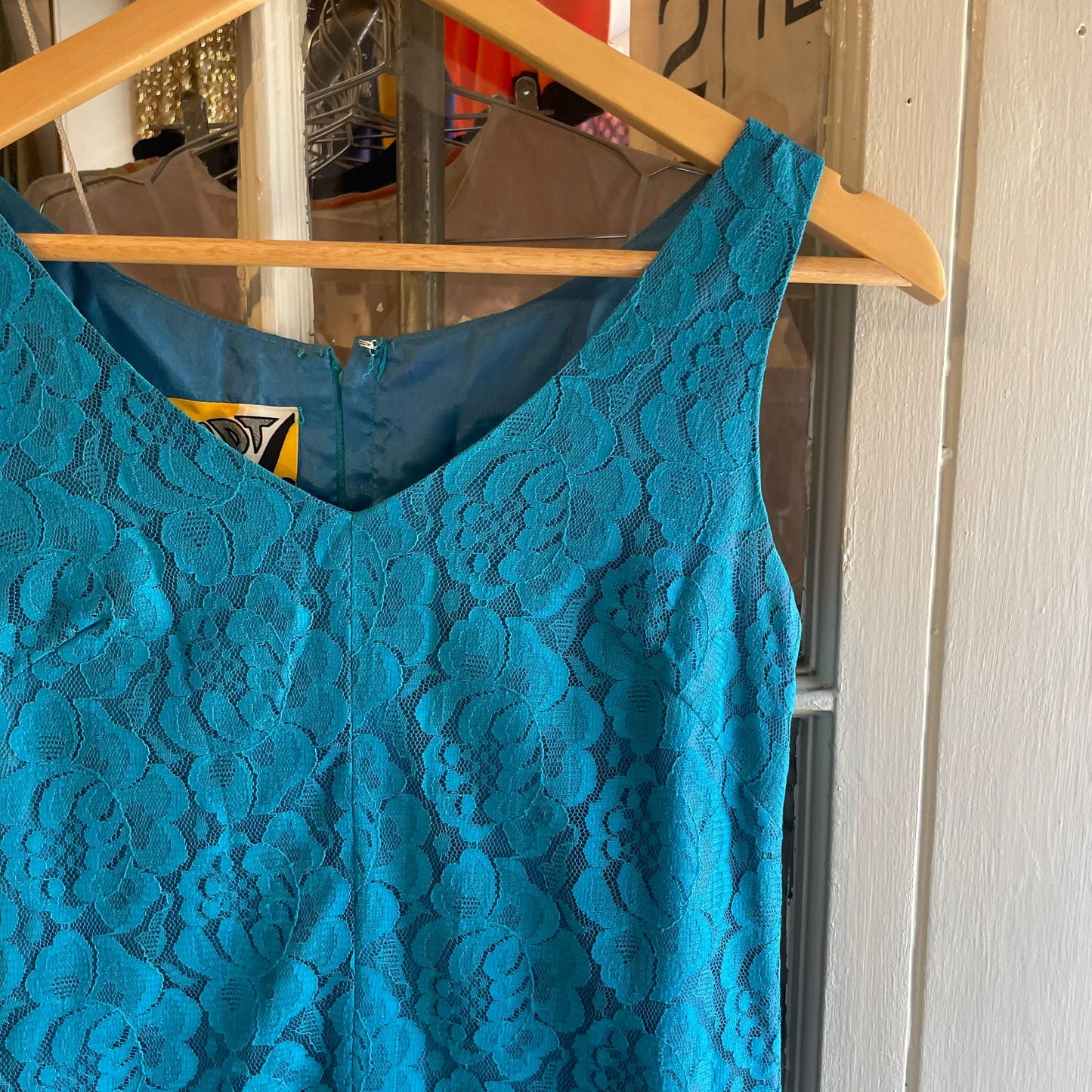Vintage 60s Blue Short Mod Style Blouse Shirt