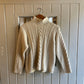 1980s Cream Wool Mock Neck Knitted Arran Jumper