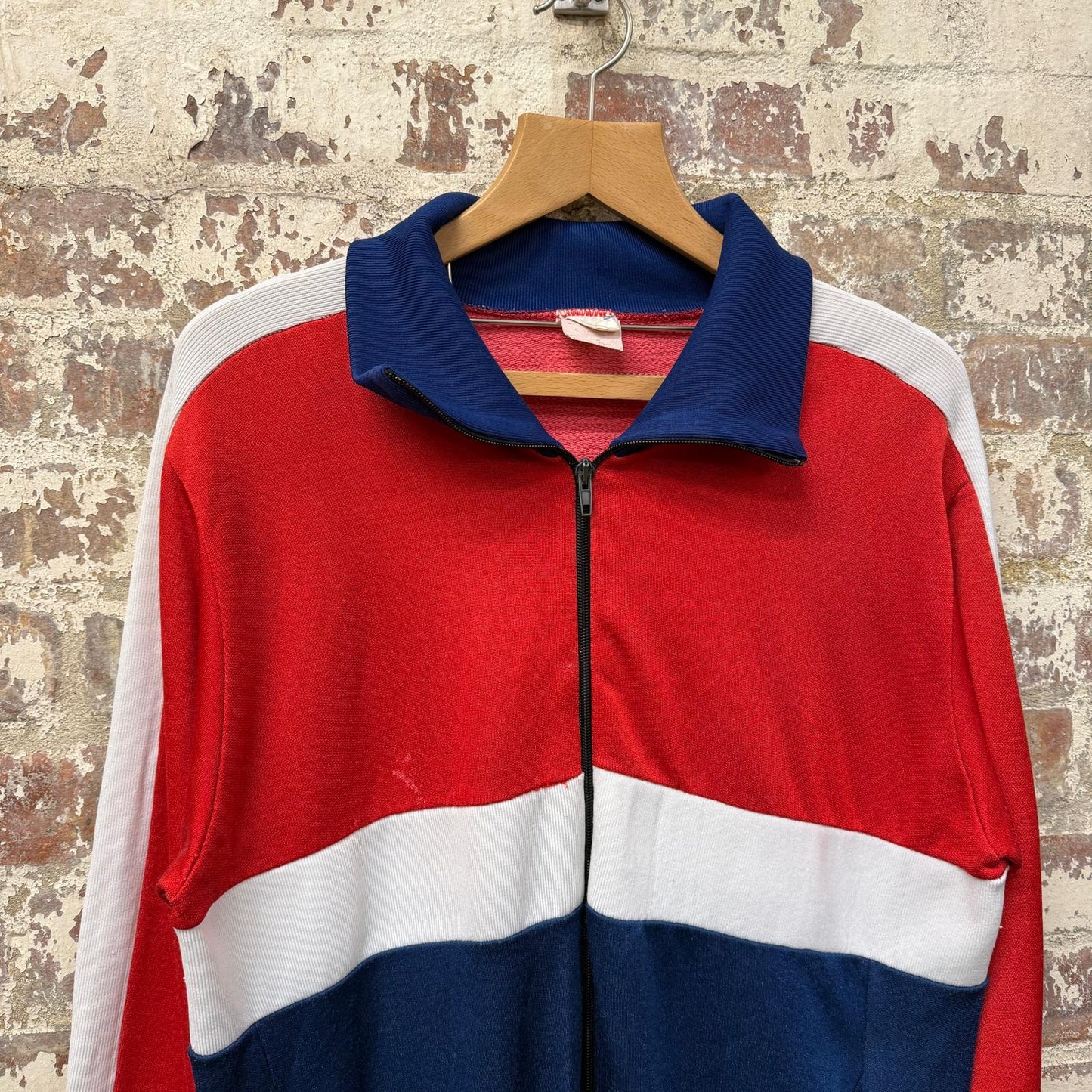 1980s Red Zip Up Track Top