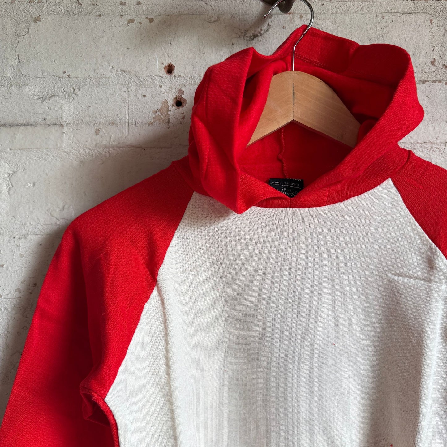 1970s Red Two Tone Cotton Hoodie