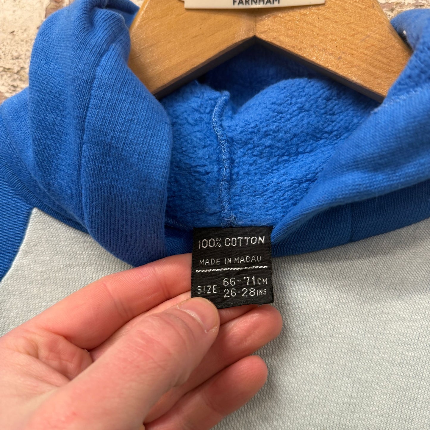 1970s Blue Raglan Kids Hoodie