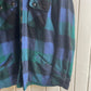 1940s Turquoise Wool Checkered Zip Jacket