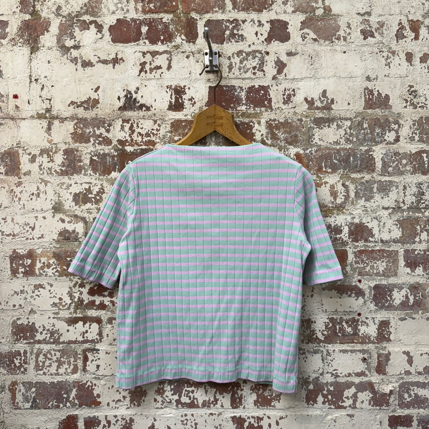 1970s Purple and Blue Boat Neck Top