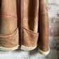 1970s Brown Leather Shearling Coat Jacket