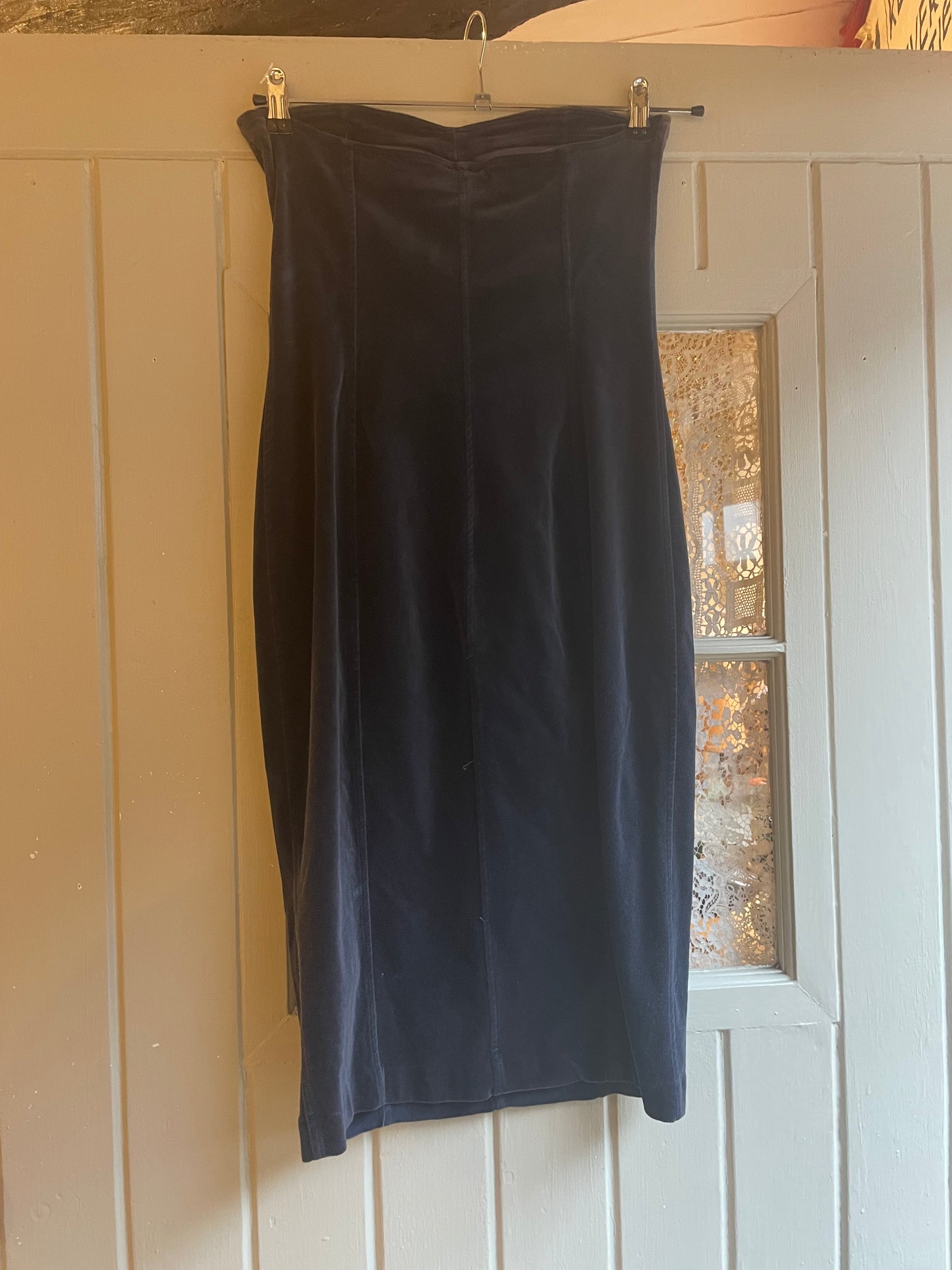 1980s Velour Bandeau Ghost Dress