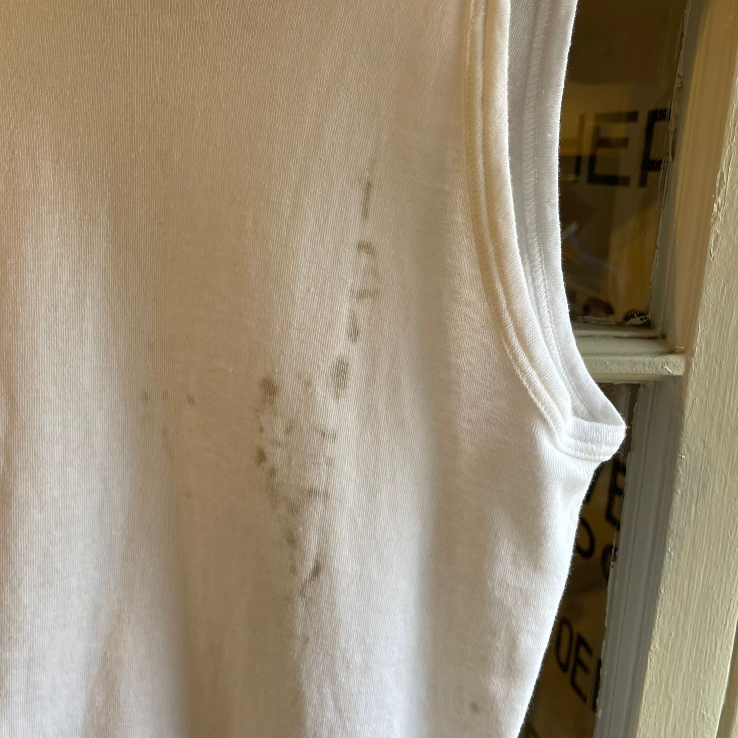1960s White Cotton Vest Top