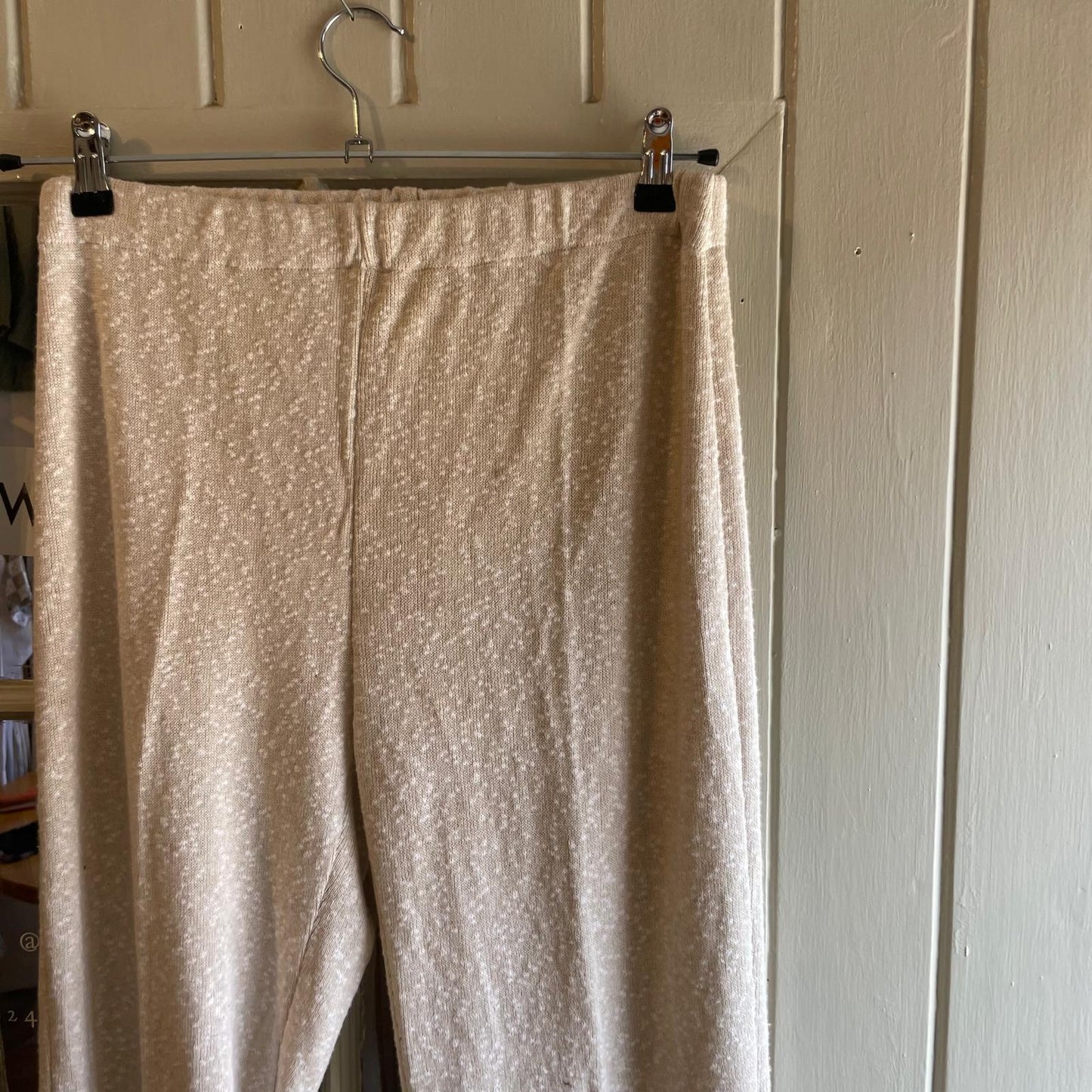 Vintage 70s/80s Cream Unusual Wool Knitted Trousers