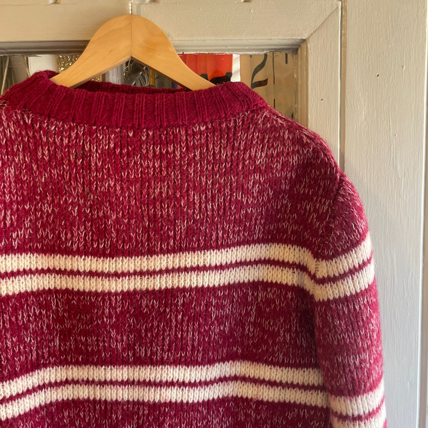 Vintage 60s/70s Maroon Red Knitted British Jumper
