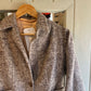 Vintage 40s/50s Brown Speck Cropped Blazer Style Tweed Jacket