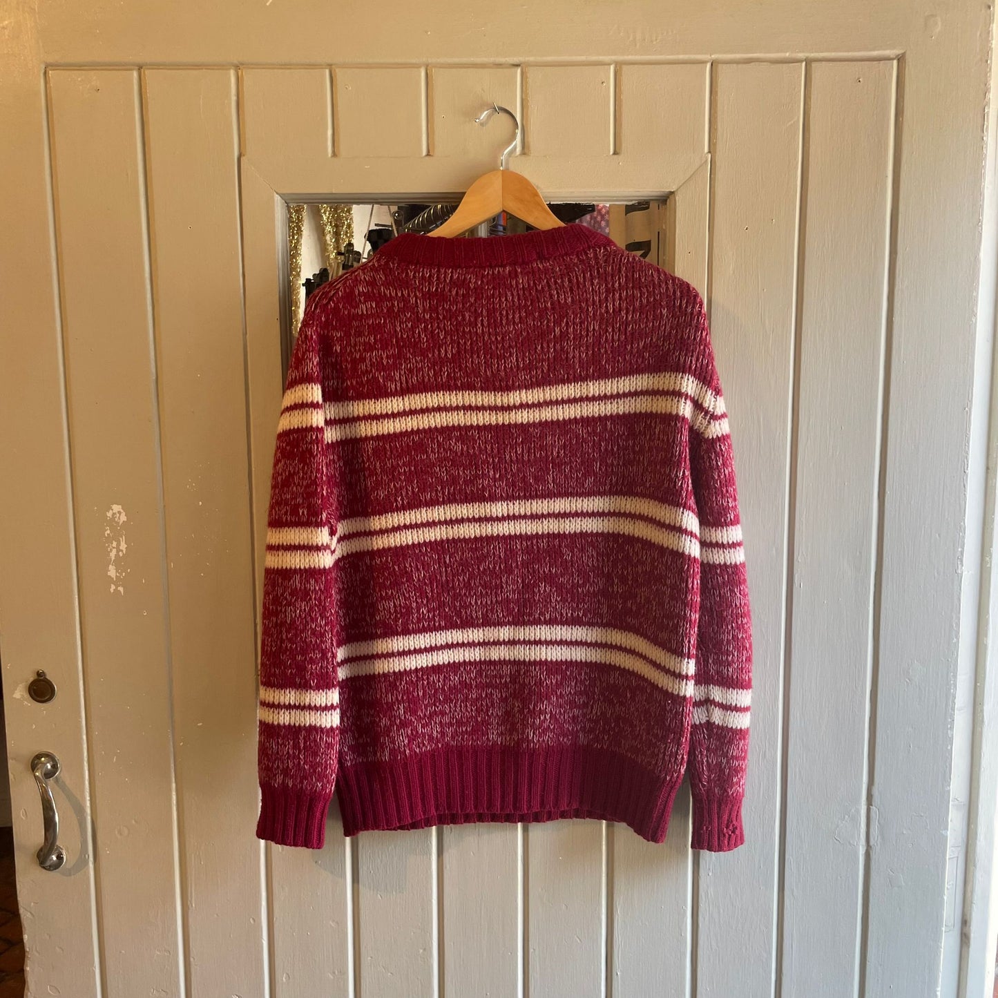 Vintage 60s/70s Maroon Red Knitted British Jumper