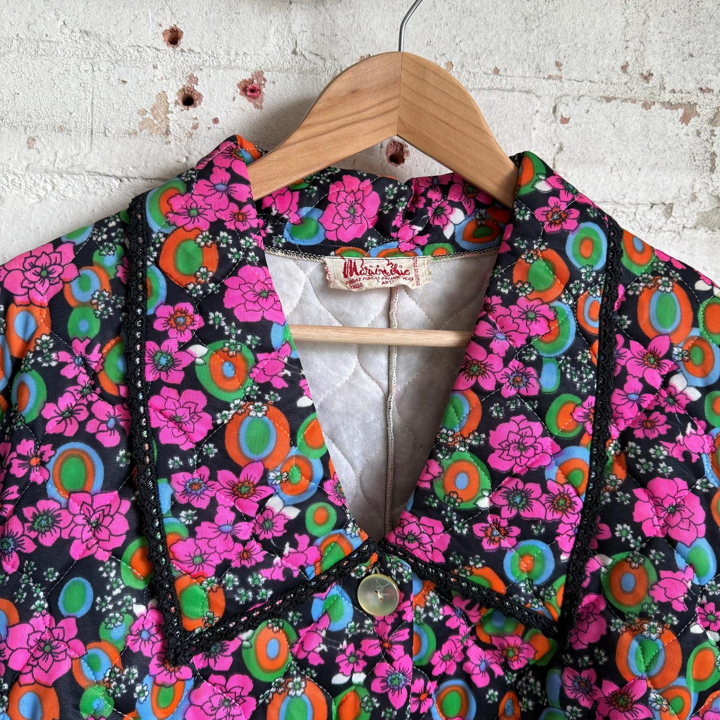 1970s Floral Padded House Coat Jacket
