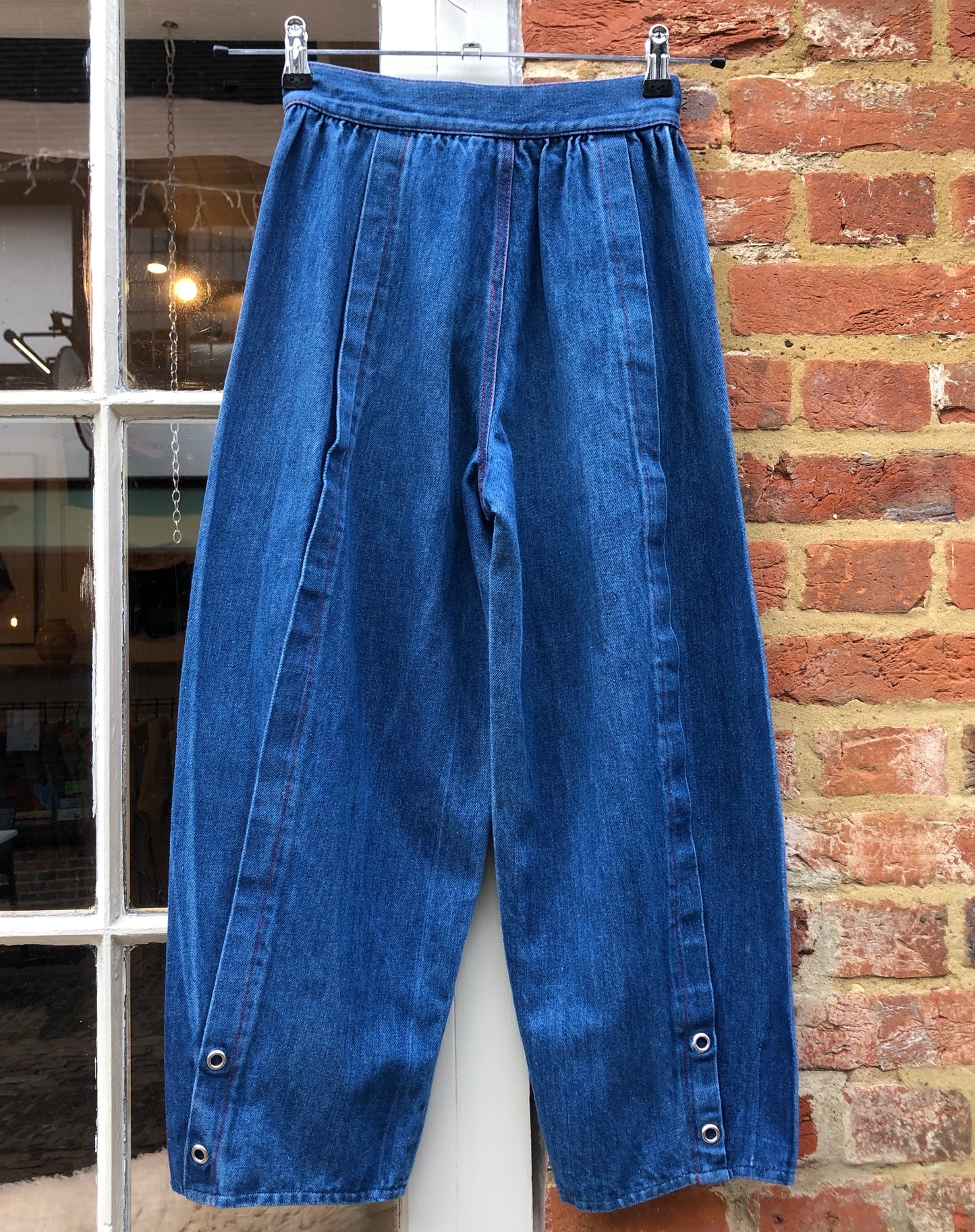 1970s Blue Denim Unusual Pop Trousers