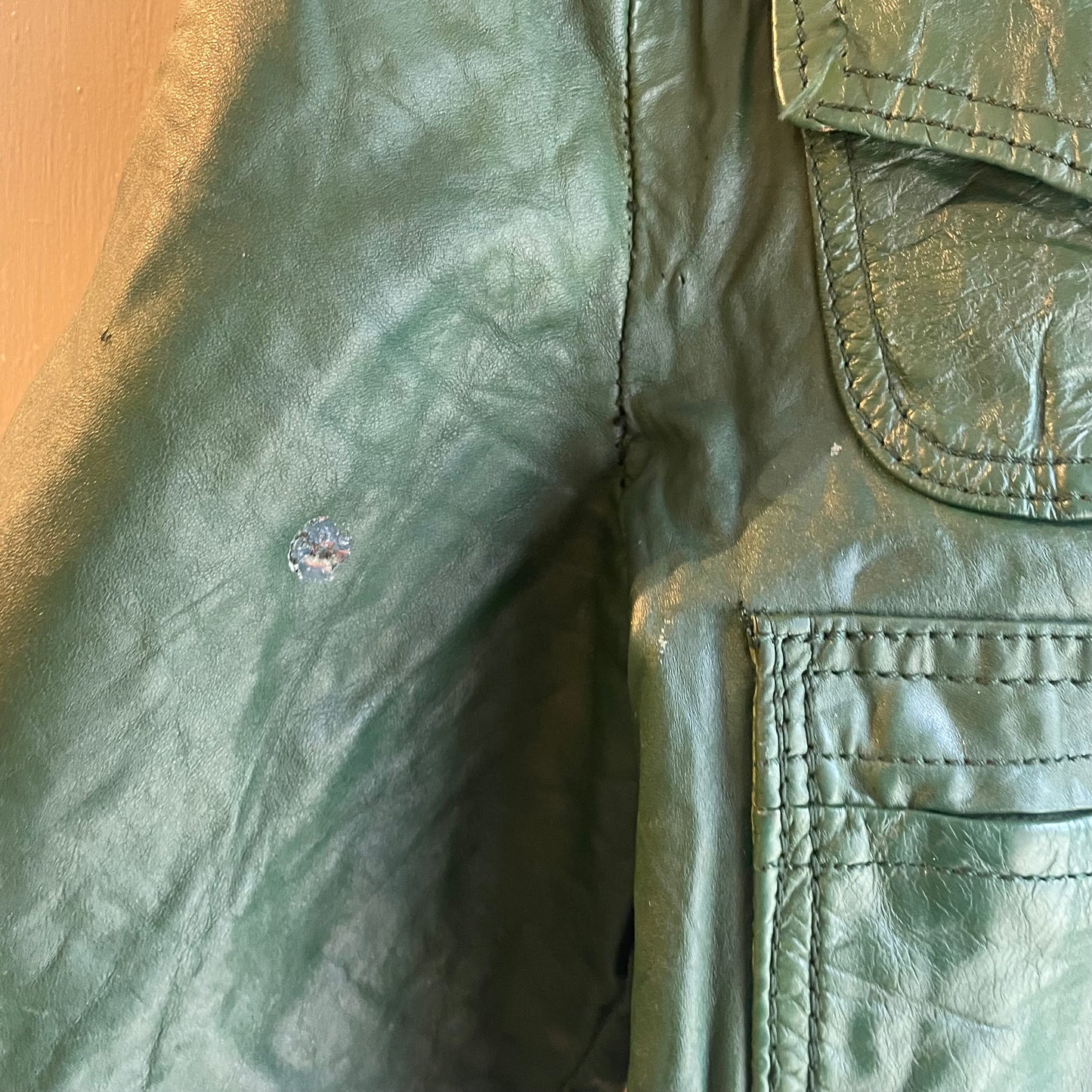 1970s Green Leather Jacket
