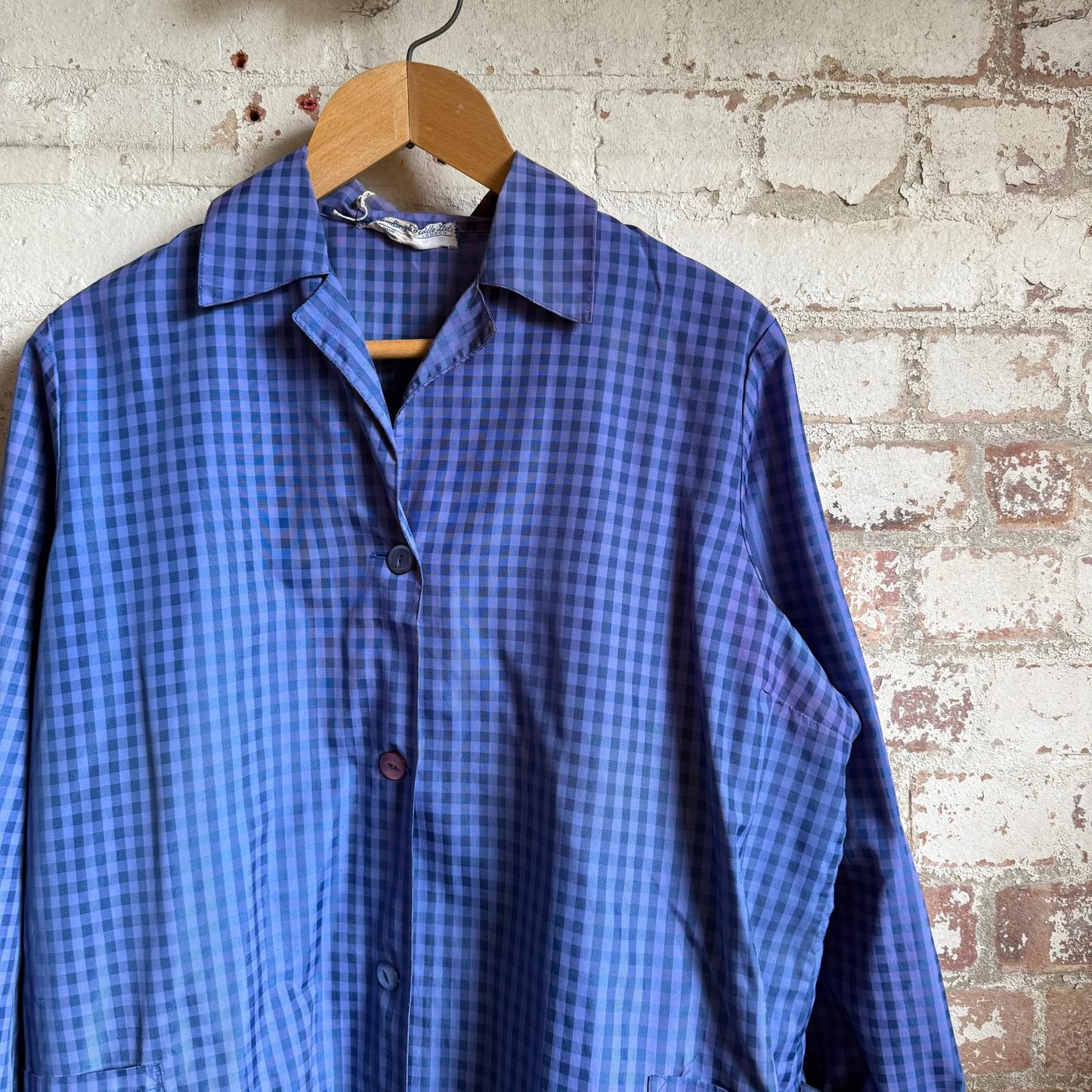 1950s Checkered British Work Coat Jacket
