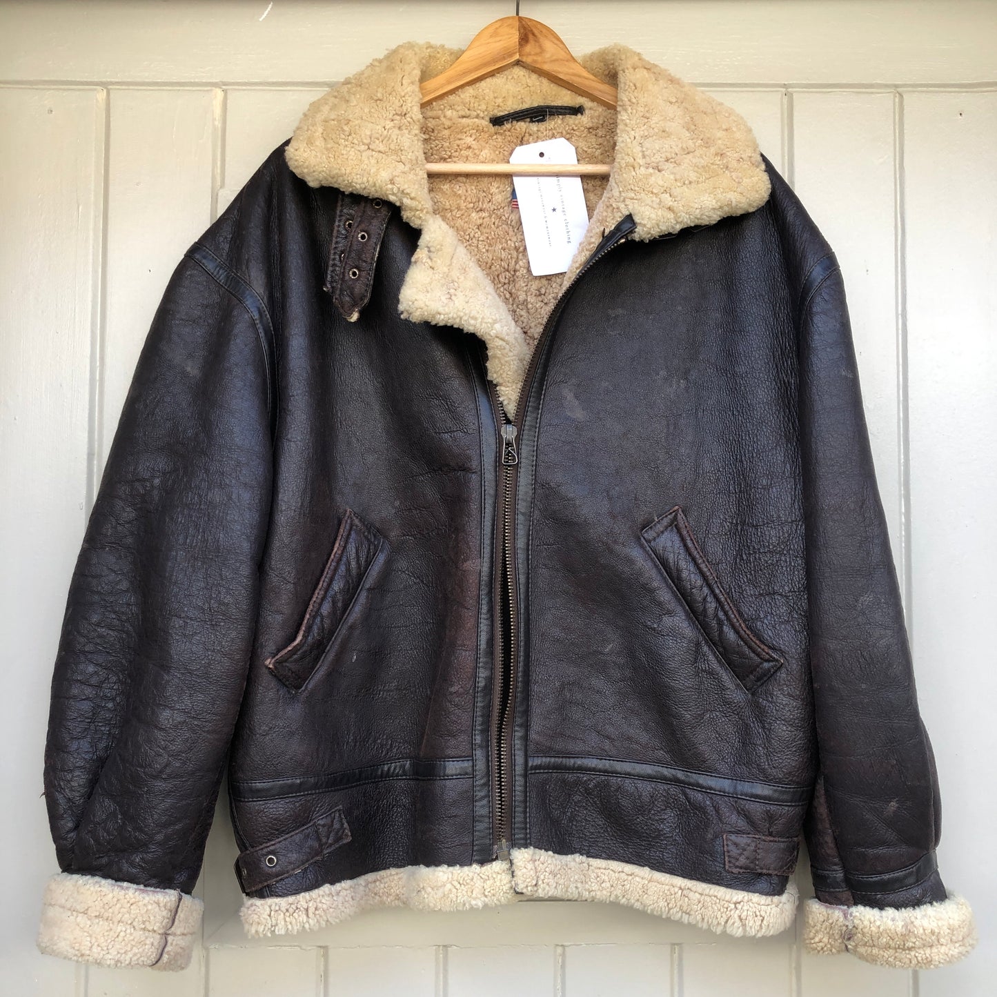 1980s Brown leather Shearling Flight Aviator Jacket