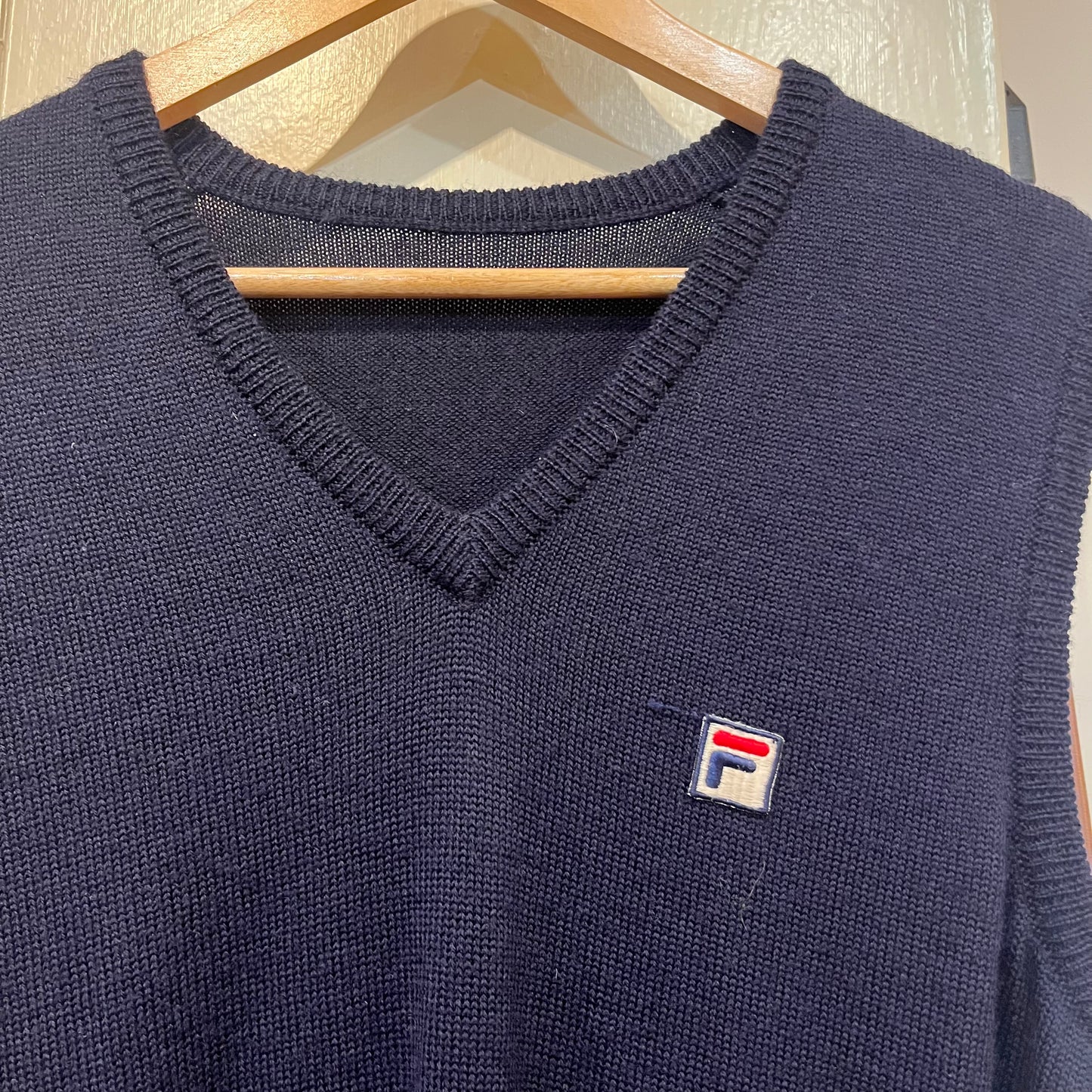 1980s Navy Fila Tank Top Jumper