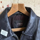 1980s Black Leather Bronx Style Zip Jacket
