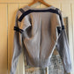 1970s Grey Italian Knitted V-Neck Jumper