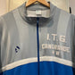 1980s Grey and Blue Track Top