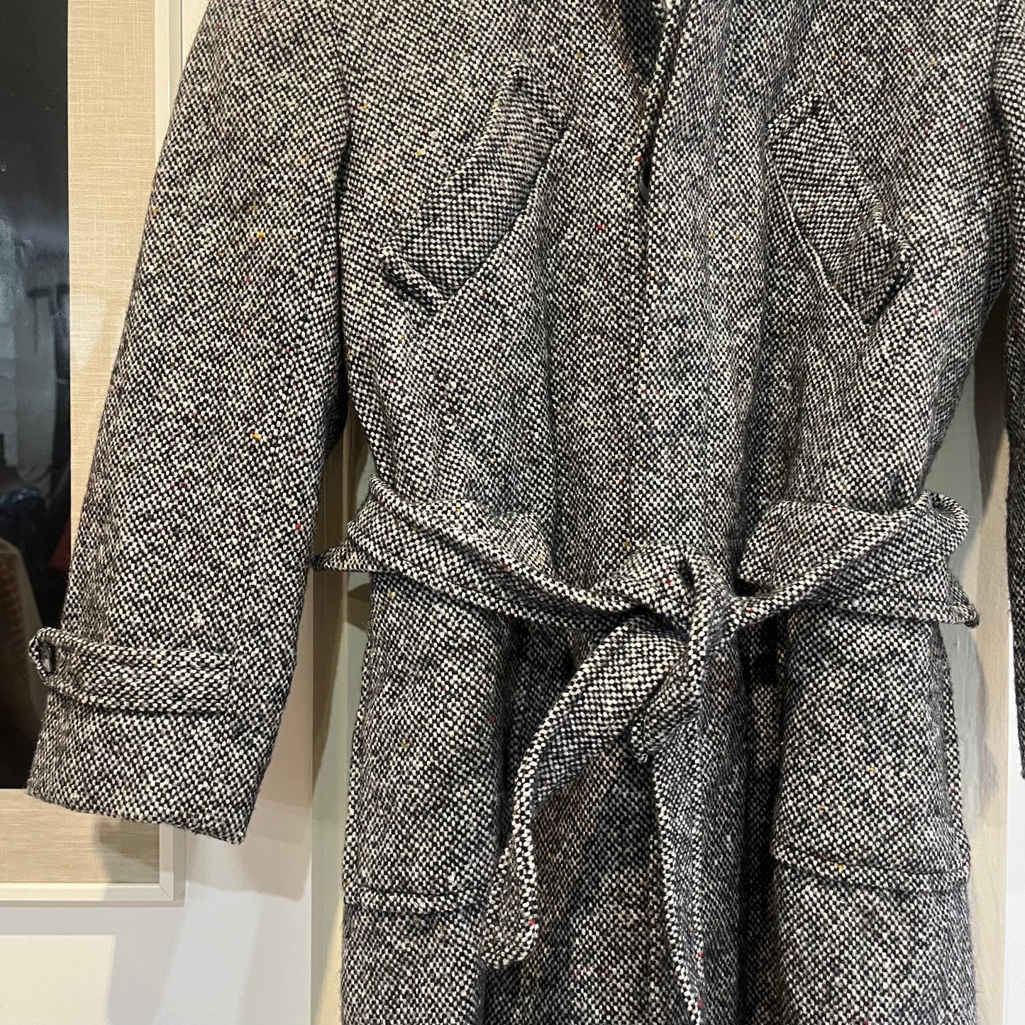 1970s Grey Wool Belted Long Coat