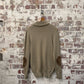 1970s Beige Italian Knitted Suede Zip Up Track Top Jumper