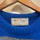 1960s Blue Knitted Wool Patterned Jumper