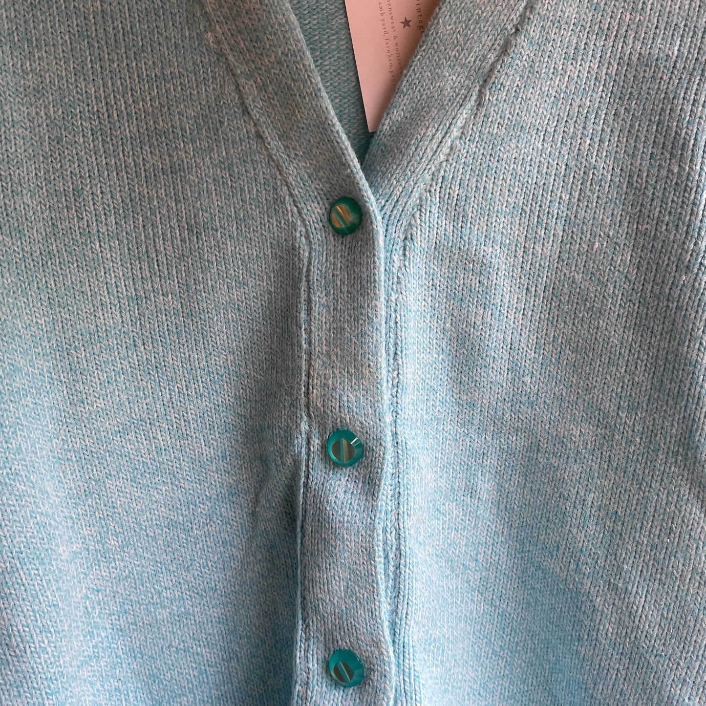 1970s Baby Blue Knitted Cardigan Jumper