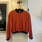 1970s Orange Button Cropped Bomber Jacket