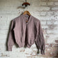1950s Dark Beige Knitted Button Cardigan Jumper
