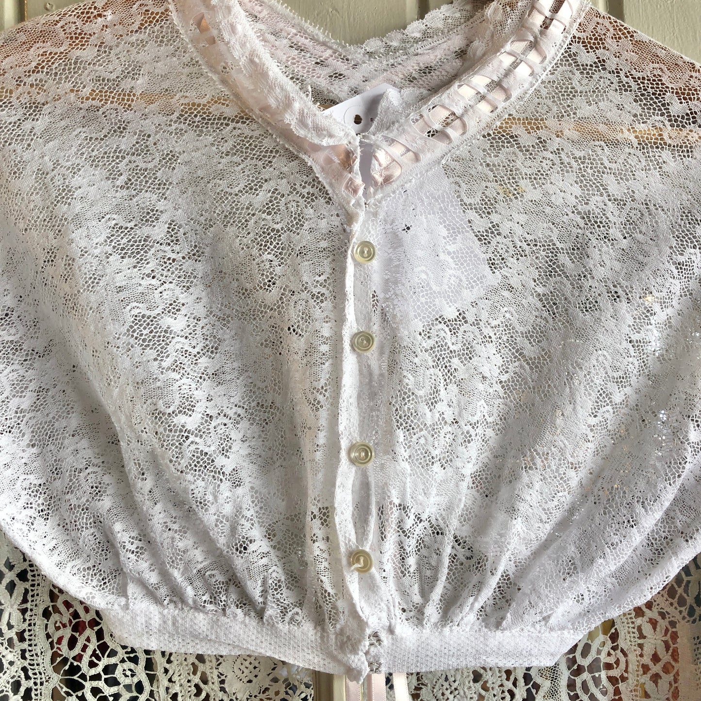 1920s Lace Cropped Blouse