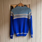 1970s Blue Wool Stripe Knitted Jumper