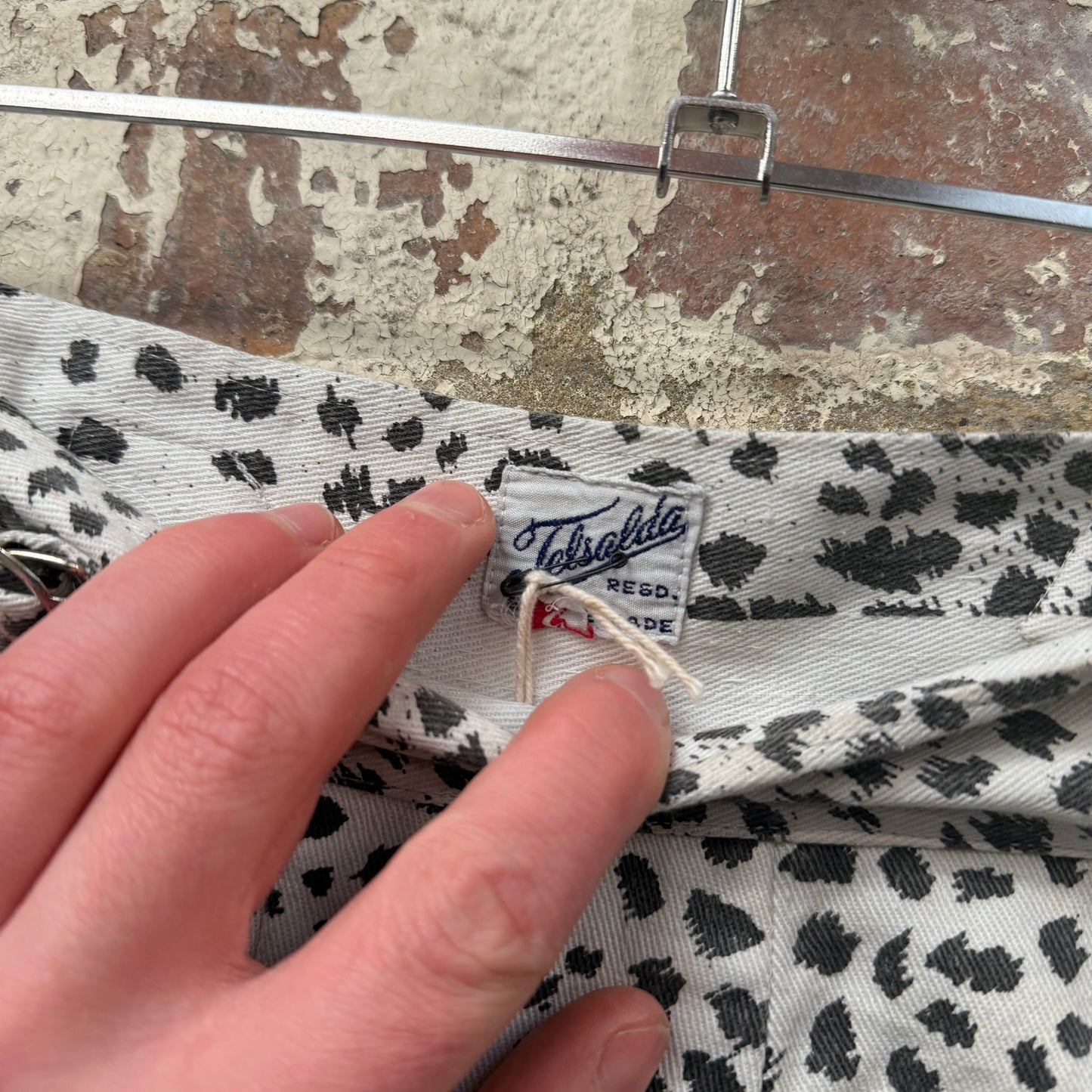 1960s British Leopard Graphic Cotton Trousers