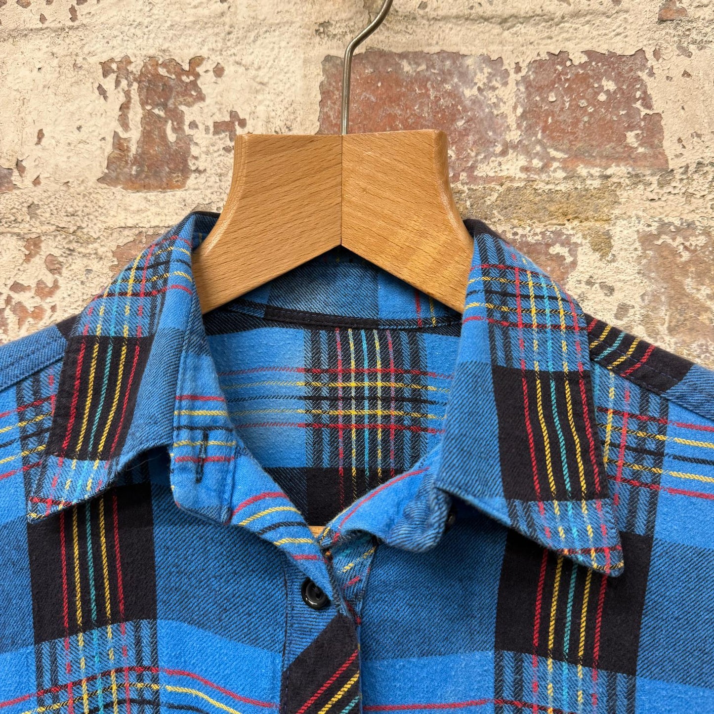 1980s Blue St Michaels Checkered Button Up Shirt
