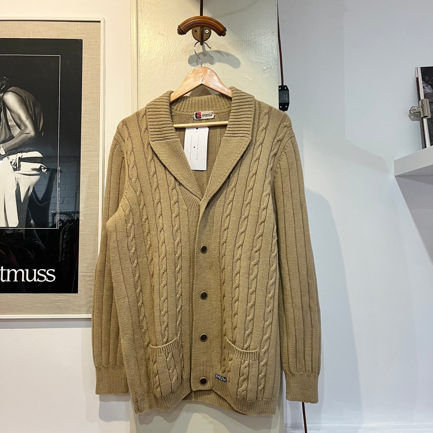 1960s Beige Button Down Cardigan Jumper